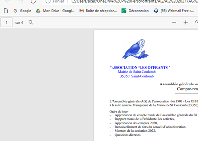 Compte rendu de l'Assemblée générale du 28 juin 2021